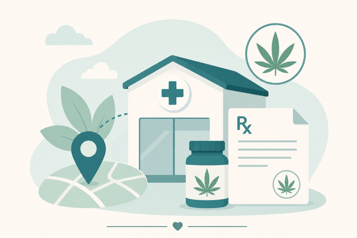 Abstrakte Illustration zur Versorgung mit medizinischem Cannabis durch eine Apotheke in Limbach-Oberfrohna