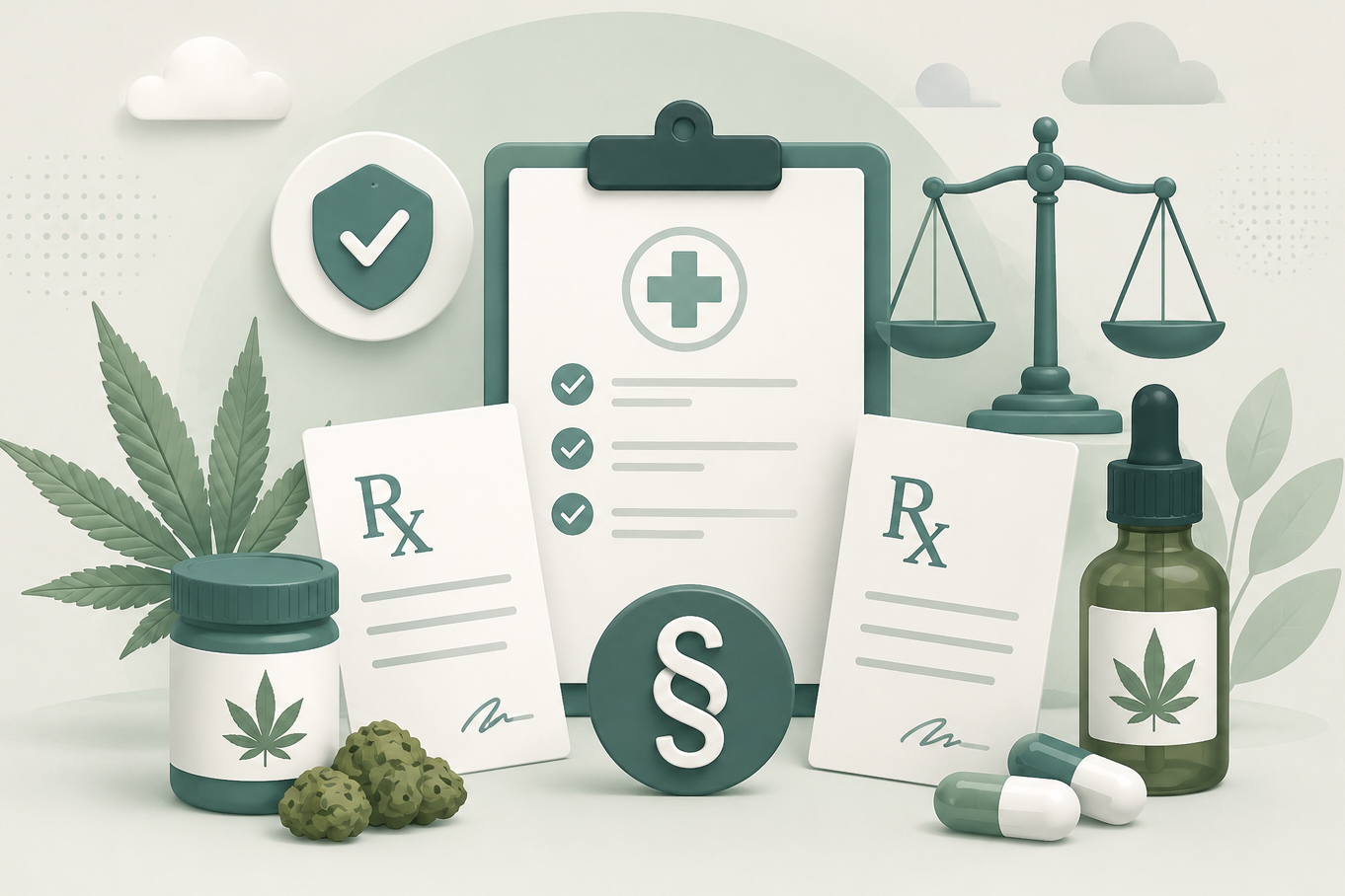 Illustration zu den neuen Regelungen für medizinisches Cannabis sowie Kassen- und Privatrezepte seit Juli 2026